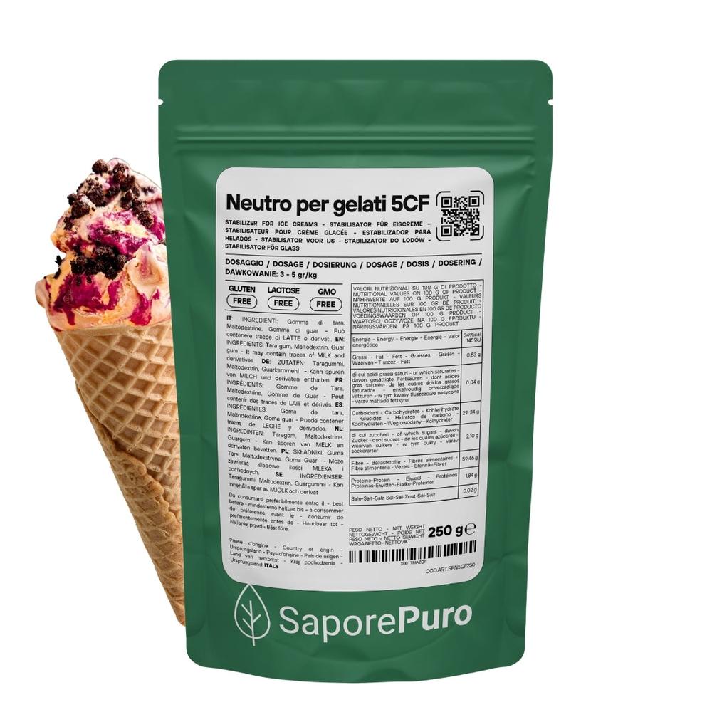 Neutro per gelato 5CF - Stabilizzante per Gelati MADE IN ITALY - Impiego a caldo e fredd