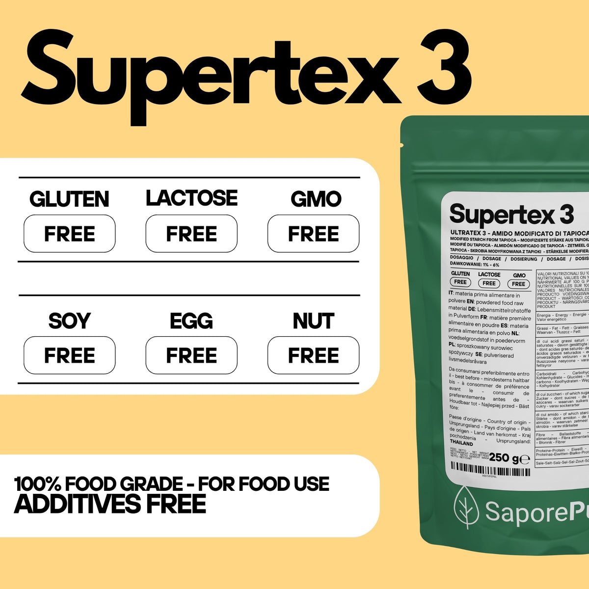 SUPERTEX 3 - ULTRATEX 3  - Amido modificato da Tapioca - Uso Caldo e Freddo