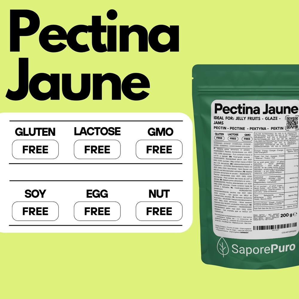 Pectina Gialla (Jaune) SaporePuro - Gelatine di Frutta, Marmellate, Gel Spessi