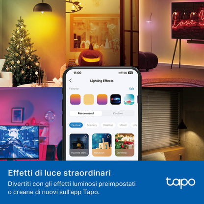 Tapo L430C Lampadina LED Smart Wi-Fi Multicolore E14, Controllo Vocale con Alexa, 4pz