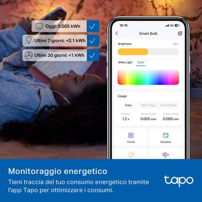 Tapo L430C Lampadina LED Smart Wi-Fi Multicolore E14, Controllo Vocale con Alexa, 4pz