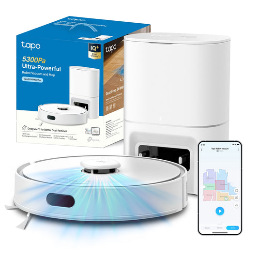 Tapo RV30 Max Plus White Robot Aspirapolvere LiDAR+IMU, Base All-in-One