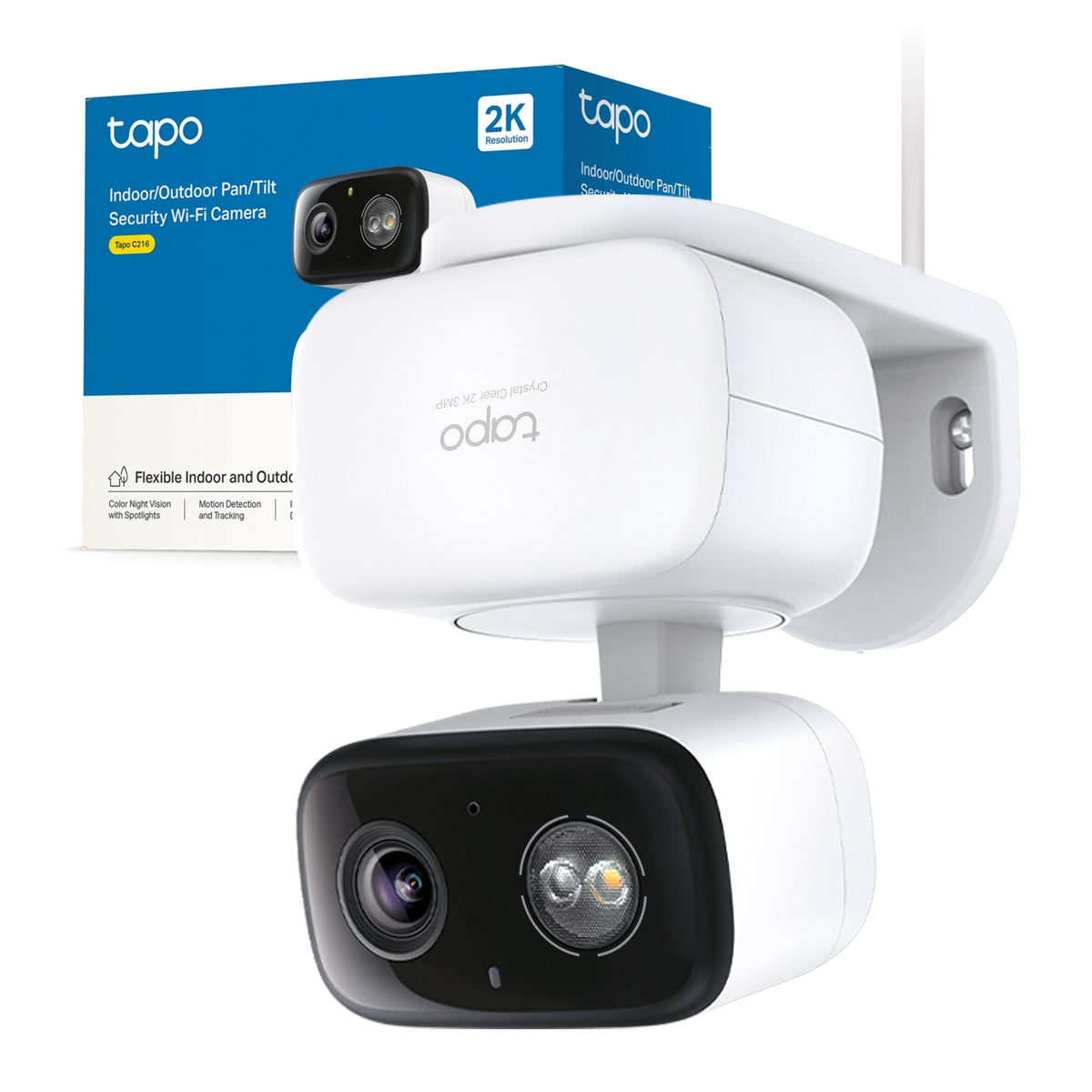 Tapo C216 Telecamera WiFi Interno/Esterno 2K 3MP, Visione a Colori, 360° PTZ