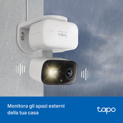 Tapo C216 Telecamera WiFi Interno/Esterno 2K 3MP, Visione a Colori, 360° PTZ