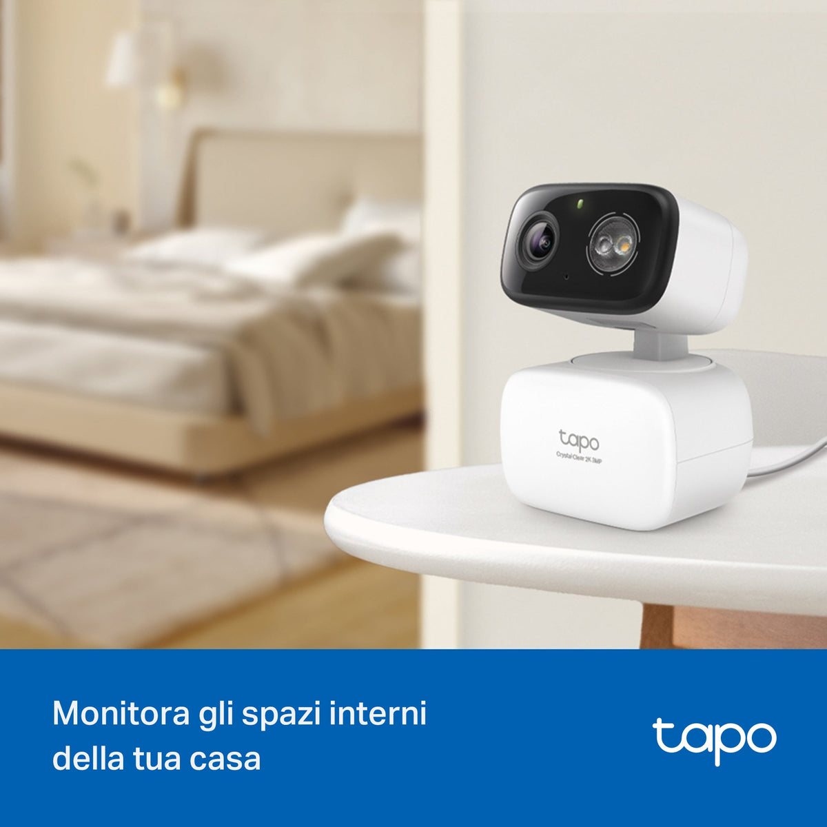 Tapo C216 Telecamera WiFi Interno/Esterno 2K 3MP, Visione a Colori, 360° PTZ