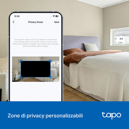 Tapo C216 Telecamera WiFi Interno/Esterno 2K 3MP, Visione a Colori, 360° PTZ