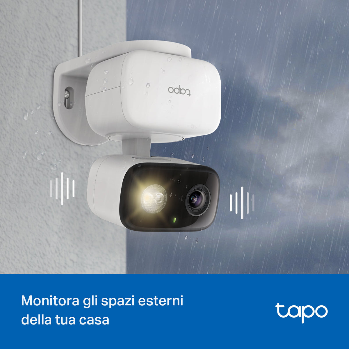 Tapo C206 Telecamera WiFi Interno/Esterno FHD, Visione a Colori, 360° PTZ