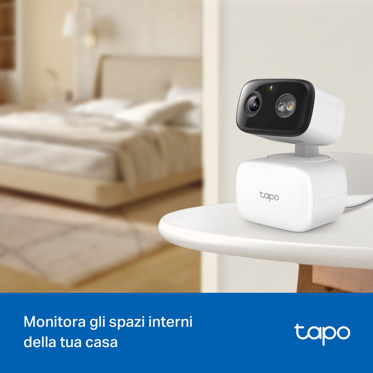 Tapo C206 Telecamera WiFi Interno/Esterno FHD, Visione a Colori, 360° PTZ