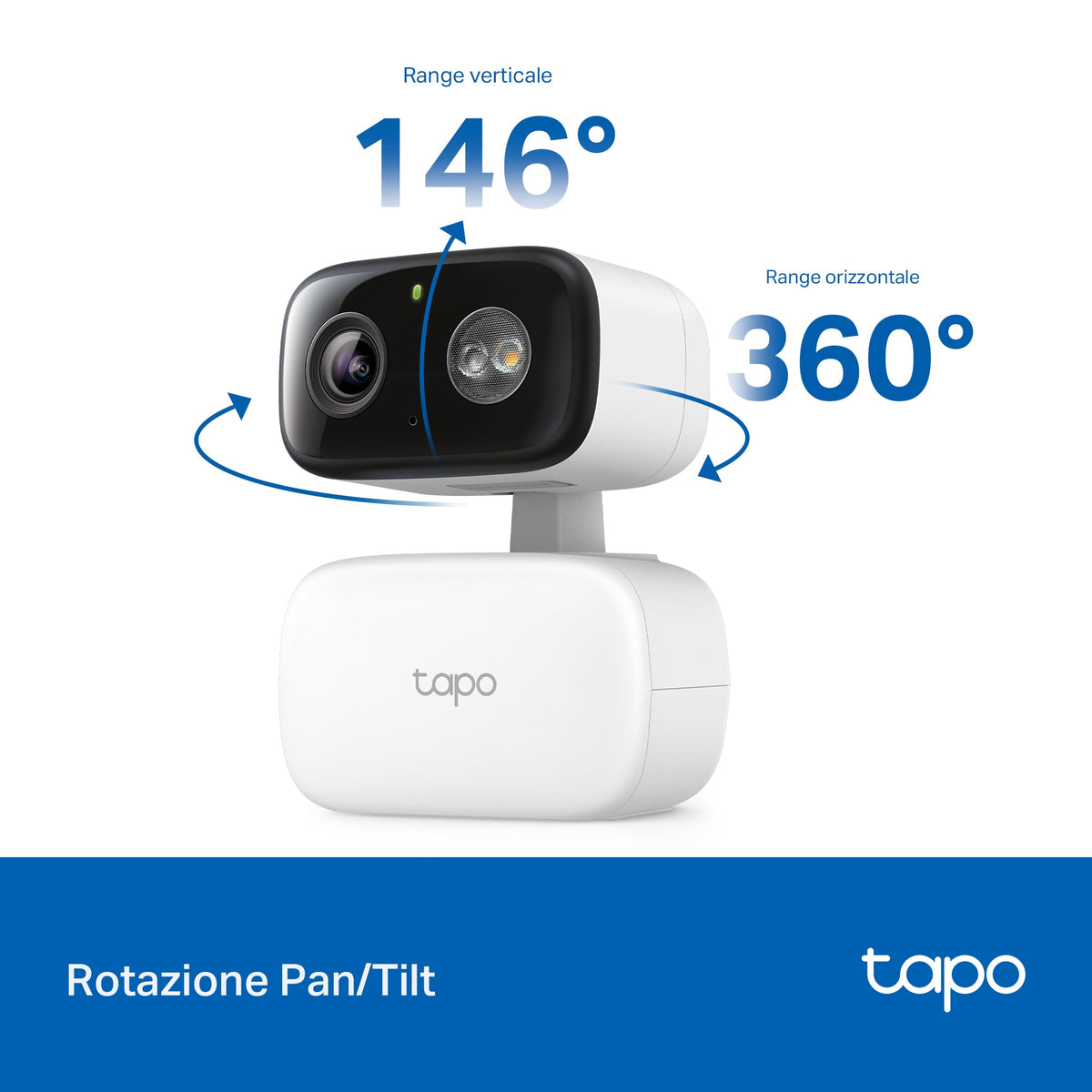 Tapo C206 Telecamera WiFi Interno/Esterno FHD, Visione a Colori, 360° PTZ