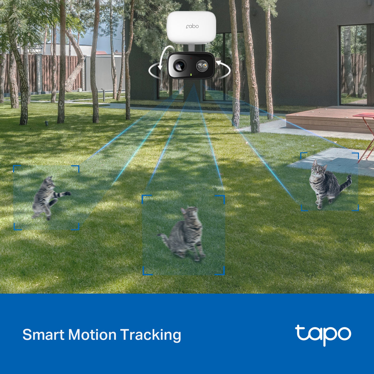Tapo C206 Telecamera WiFi Interno/Esterno FHD, Visione a Colori, 360° PTZ