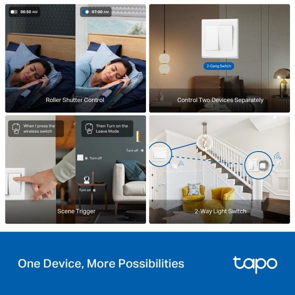 Tapo S112 Relè Interruttore Smart WiFi Bluetooth 2 Canali 6A Energia