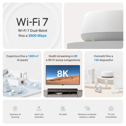 Deco BE3600 Sistema Mesh Wi-Fi 7 BE3600Mbps, 3pz