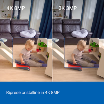 Tapo C260 Telecamera Wi-Fi Interno 4K 8MP, 360° Visuale, Riconoscimento Facciale
