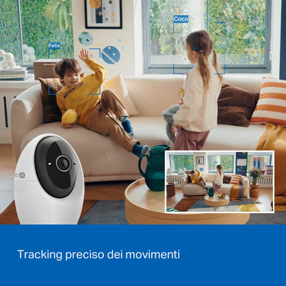 Tapo C260 Telecamera Wi-Fi Interno 4K 8MP, 360° Visuale, Riconoscimento Facciale