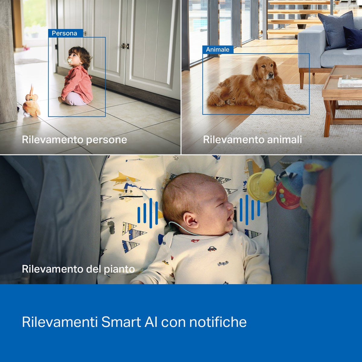Tapo C260 Telecamera Wi-Fi Interno 4K 8MP, 360° Visuale, Riconoscimento Facciale