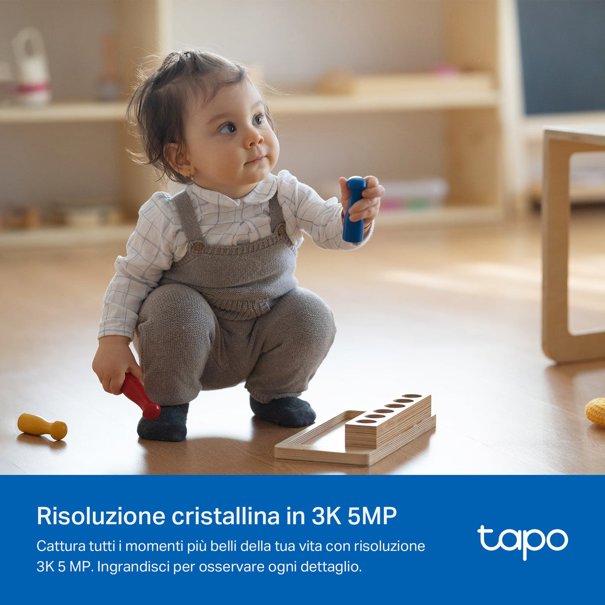Tapo C232 Telecamera Wi-Fi Interno 3K 5MP, 360° Visuale, Porta Ethernet
