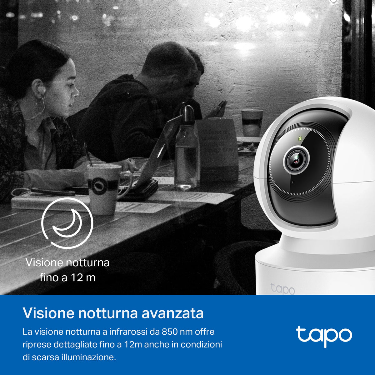 Tapo C232 Telecamera Wi-Fi Interno 3K 5MP, 360° Visuale, Porta Ethernet