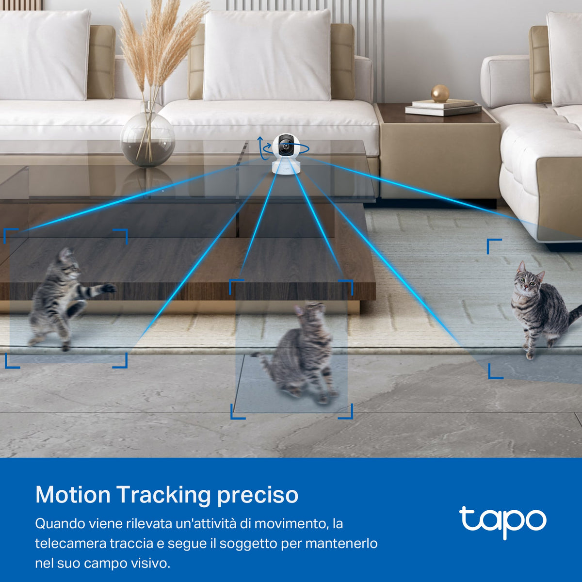 Tapo C232 Telecamera Wi-Fi Interno 3K 5MP, 360° Visuale, Porta Ethernet