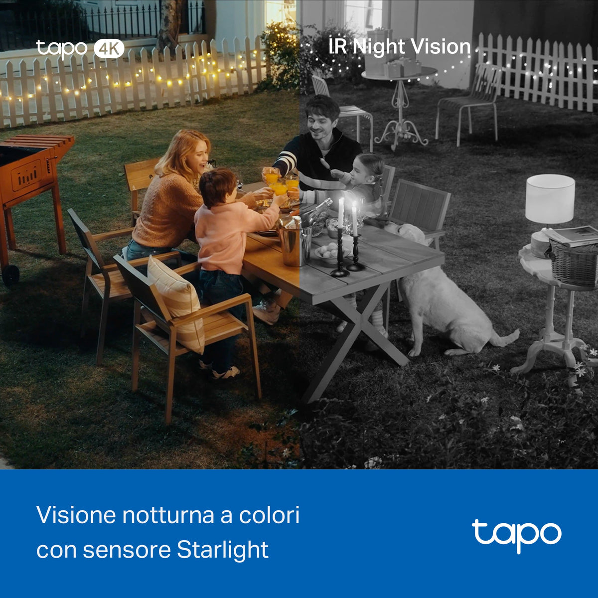 Tapo C560WS Telecamera WiFi Esterno 4K 8MP, Starlight, 360° PTZ, Starlight