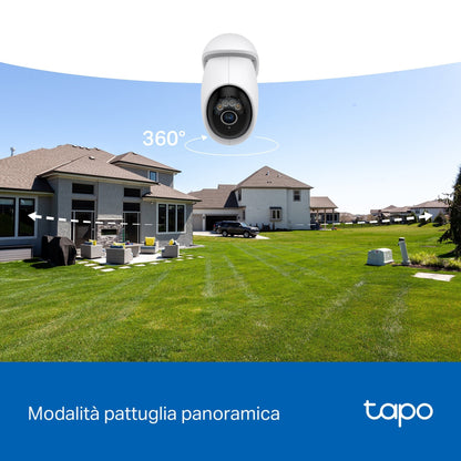 Tapo C560WS Telecamera WiFi Esterno 4K 8MP, Starlight, 360° PTZ, Starlight
