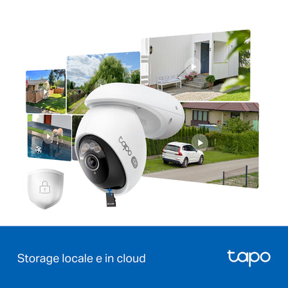 Tapo C560WS Telecamera WiFi Esterno 4K 8MP, Starlight, 360° PTZ, Starlight