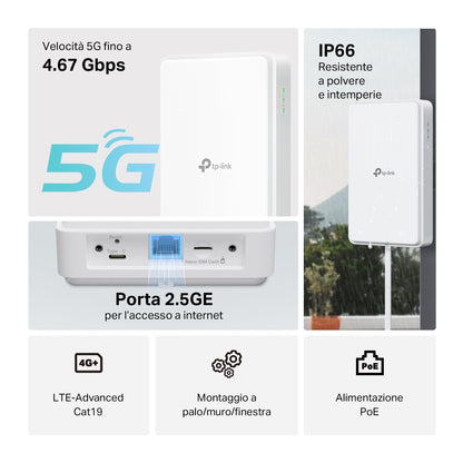 NE200-Outdoor Router 5G con SIM Esterno, Porta 2.5G, IP66, PoE (Adattatore incluso)