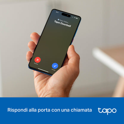 Tapo D205 Video Campanello 2K 3MP, Visione Notturna, Batteria 5200mAh