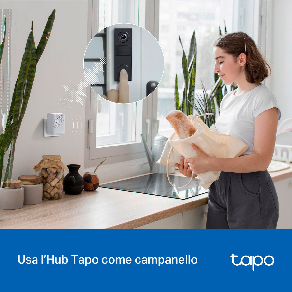 Tapo D205 Video Campanello 2K 3MP, Visione Notturna, Batteria 5200mAh