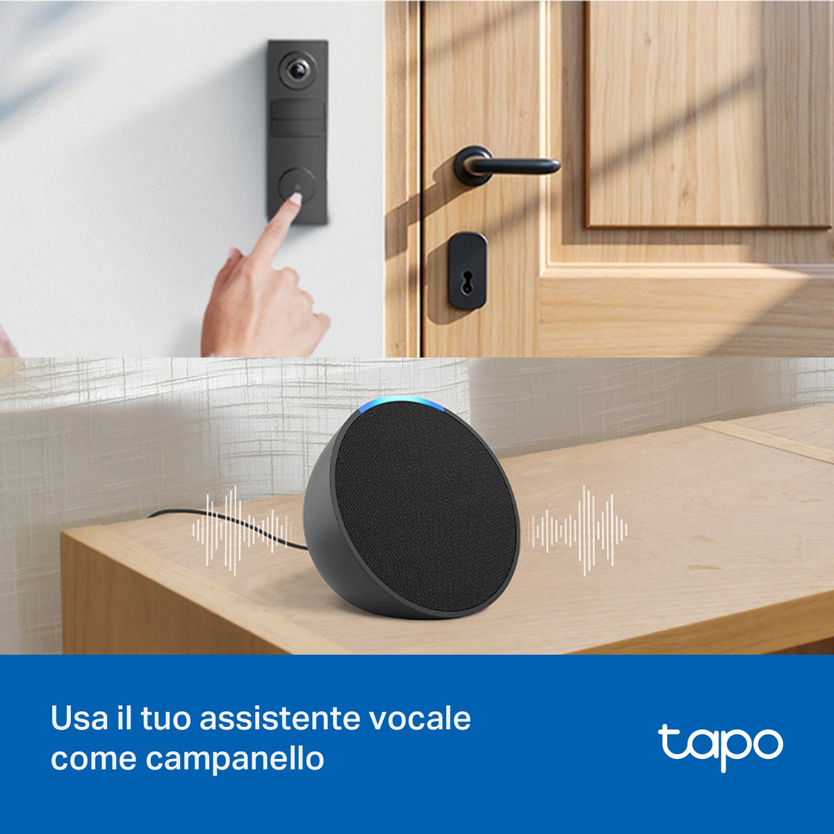 Tapo D205 Video Campanello 2K 3MP, Visione Notturna, Batteria 5200mAh