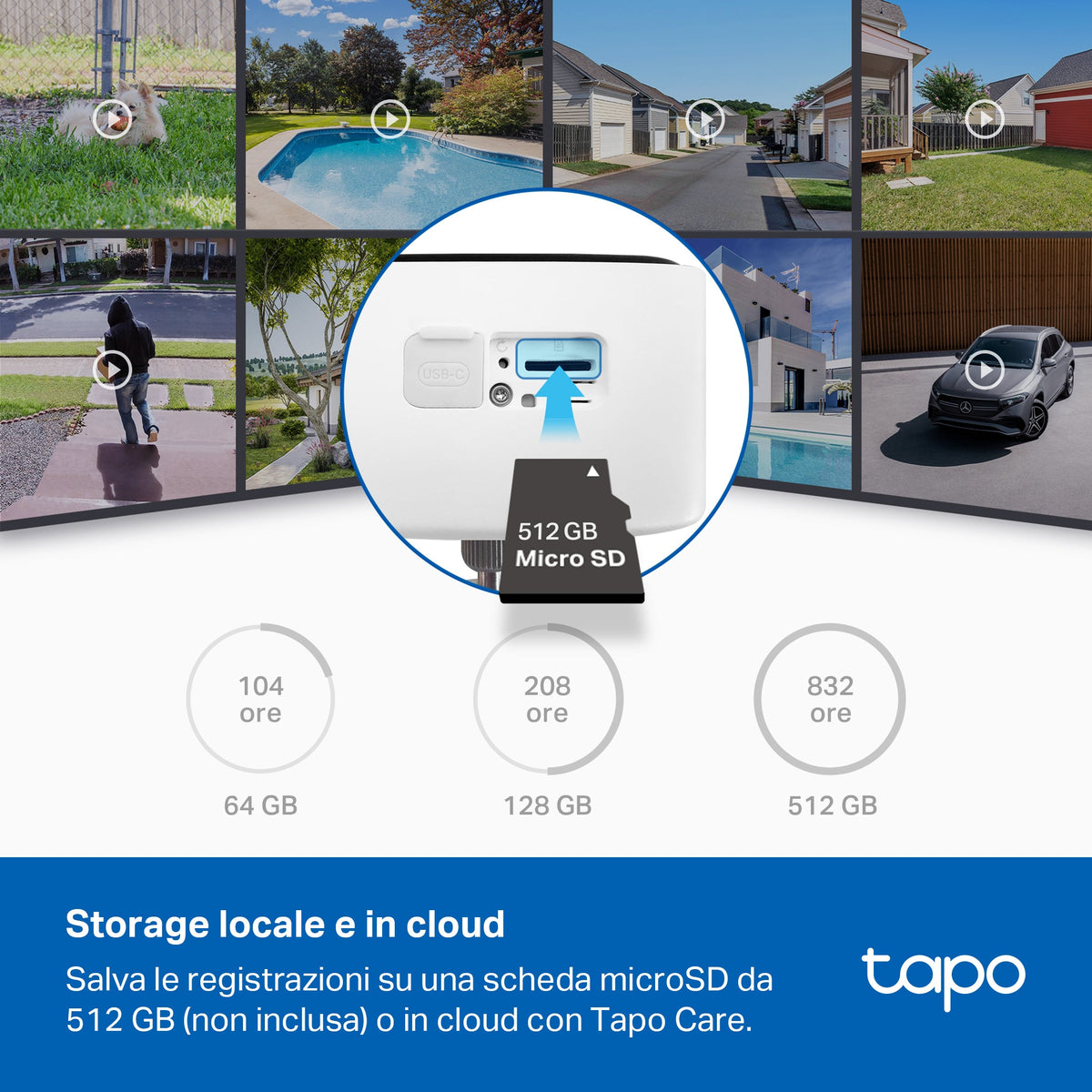 Tapo C400 KIT Telecamera WiFi Esterno FHD 2MP Batteria con Pannello Solare