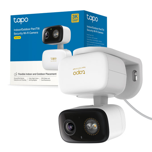 Tapo C236 Telecamera WiFi Esterno/Interno 3K 5MP, Visione a Colori, 360° PTZ