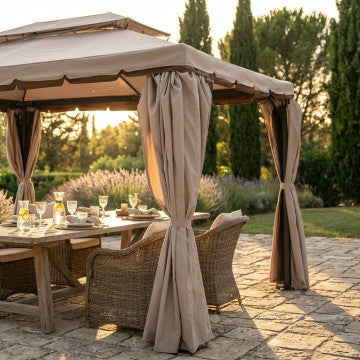 Gazebo 3x4 metri telo poliestere 180 gr laterali 160 gr alluminio