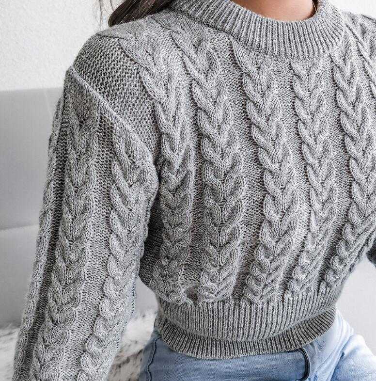Maglione donna Autunno Inverno Vintage Solid Twist Cropped Maglione
