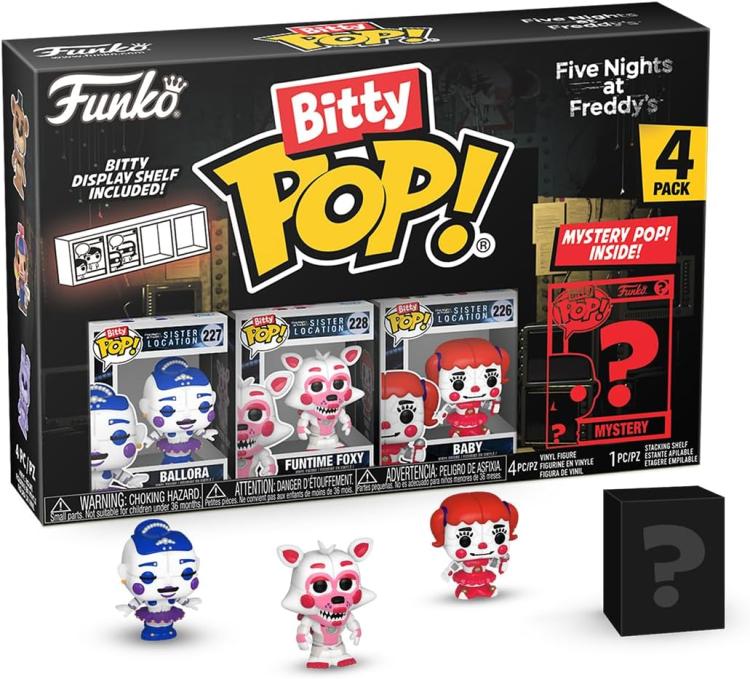 Funko Bitty Pop! Fnaf 4er-Pack – Ballora/Funtime Foxy/Baby + Überraschungs-Vinylfigur