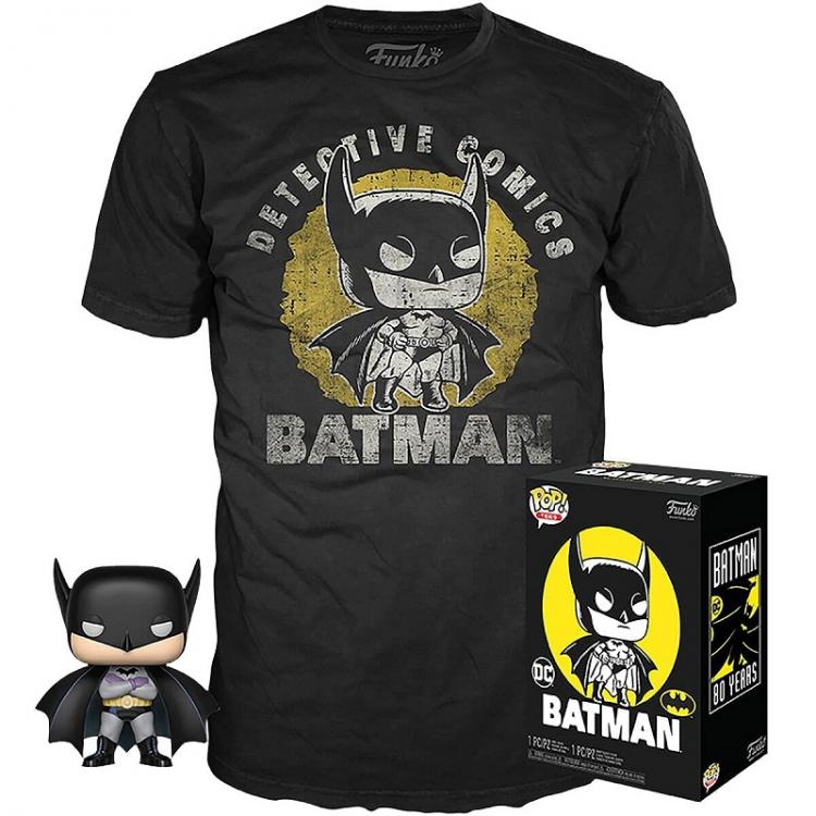 Funko Pop Tees The Batman Dc Detective Comics Tee Box Sun Faded + T-Shirt Größe M