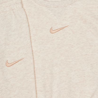 Nike tuta da bimbo in cotone felpato con felpa girocollo Essential 56M188-W67 avorio