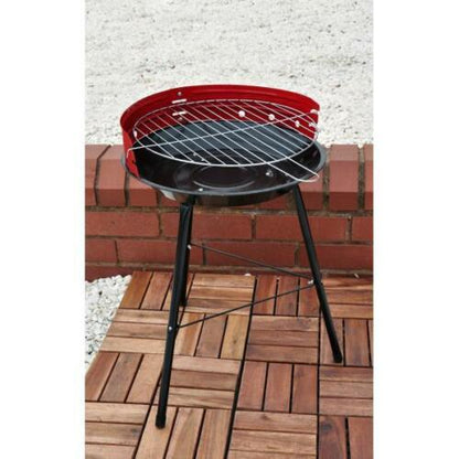 Bbq Barbecue Tondo A Carbonella Legna Metallo Giardino Griglia Paravento Grill