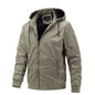 Men's Jacket with Removable Hood Spring and Autumn Casual Sport Cotton Coat