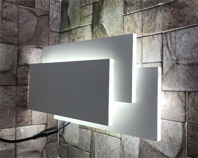 Applique Led Luce Bianca Vetro Da Parete 12w Lampada Moderno Luce 3 colori CCT (Bianco Freddo, Naturale e Caldo)