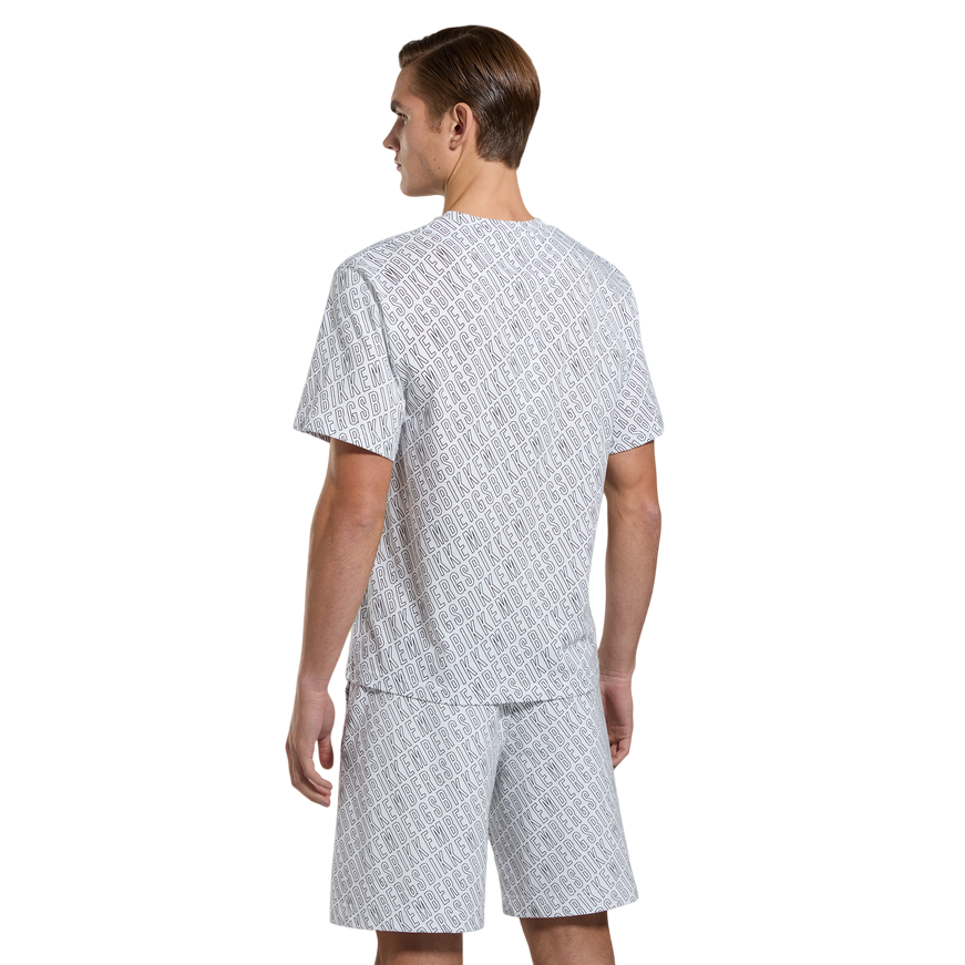 Bikkembergs | T-Shirt BMT0912 Bianca con Stampa All-Over Camouflage