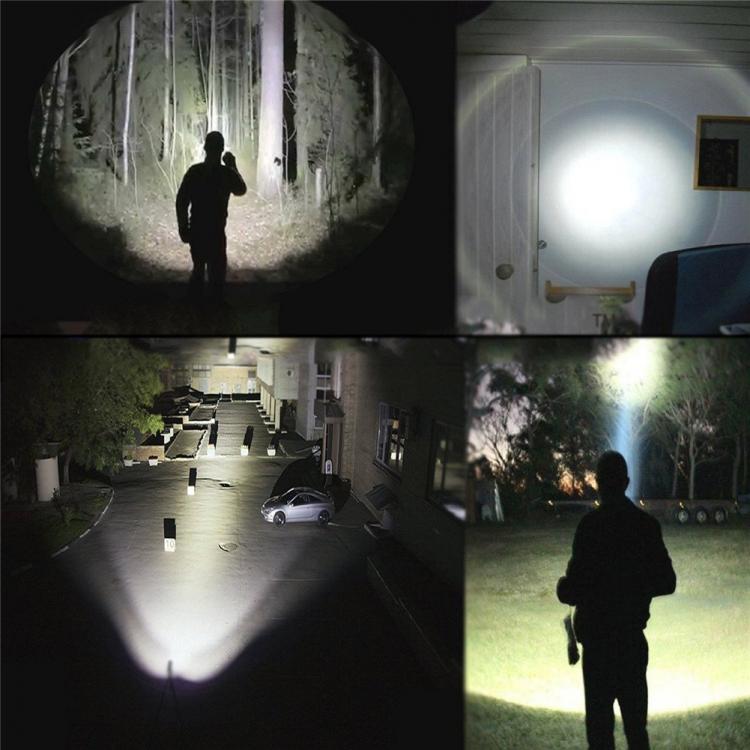 Taktische Militärtaschenlampe 80000W Wiederaufladbar Zoombare Schlagstockform