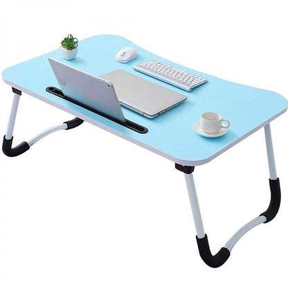 Klappbarer Beistelltisch Bett Tablett Frühstück Arbeitszimmer Tablet PC Notebook Holz Blau