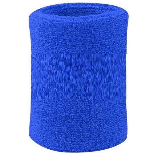 Polsino Schweißband Elastisch Armband Aus Frottee Baumwolle Für Tennis/Sport/Fitness Blau