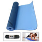 Pilates Mat Yoga Mat Fitness Mat TPE Rubber 6mm Two-Tone Blue