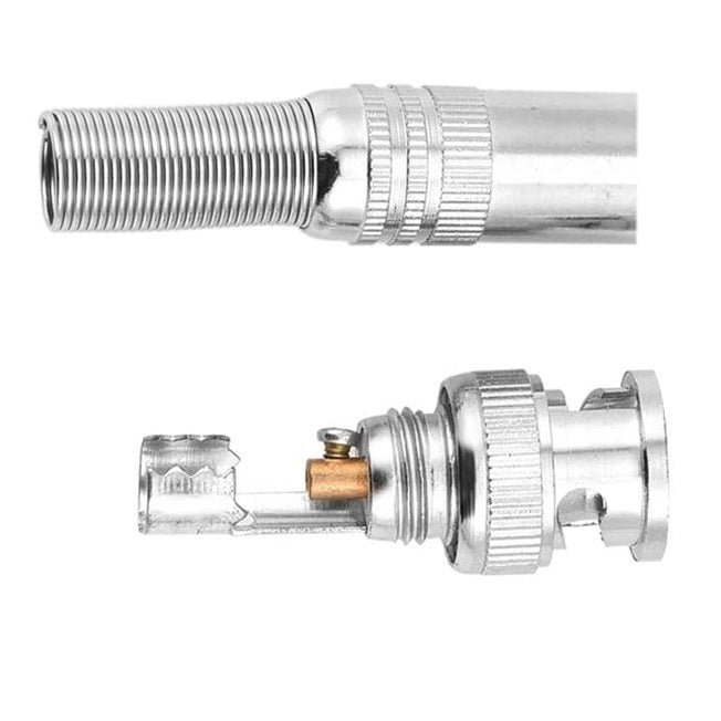 100pz SPINOTTI CONNETTORE BNC A VITE MASCHIO in METALLO CAVO RG59 TELECAMERE DVR