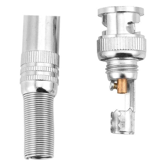 100pz SPINOTTI CONNETTORE BNC A VITE MASCHIO in METALLO CAVO RG59 TELECAMERE DVR