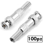 100pcs BNC MALE SCREW CONNECTOR METAL RG59 CABLE FOR CCTV CAMERAS DVR
