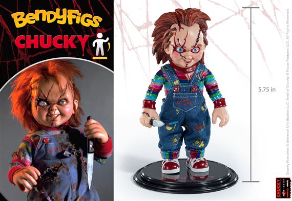 BENDYFIGS - HORROR CHUCKY ACTIONFIGUR 15CM NOBLE COLLECTION MÖRDERPUPPE