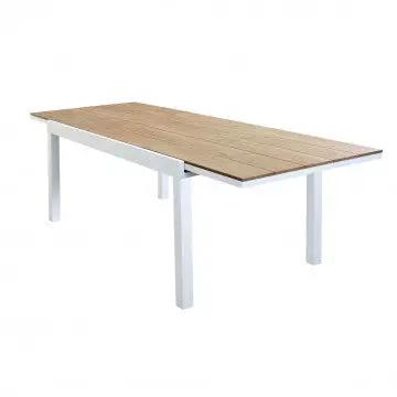 Tavolo allungabile Cayman in Alluminio con Piano in Polywood color Teak