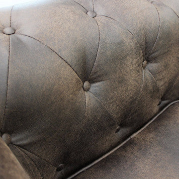 Chesterfield Sofa aus weißem oder braunem Vintage-Kunstleder, 2- oder 3-Sitzer